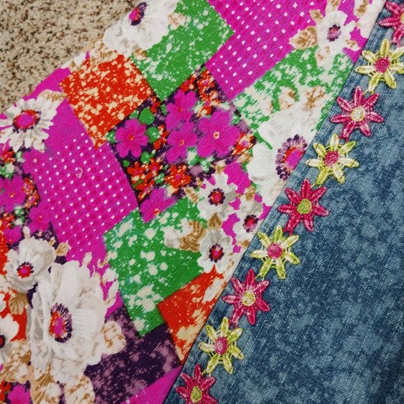 3799 Size 13/14 Upcycled delia's Bleach Dyed Bell-Bottoms, - Picture 3 of 5